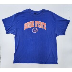 MENS RUSSELL ATHLETICS BOISE STATE TSHIRT XL BLUE‎ SMALL HOLE